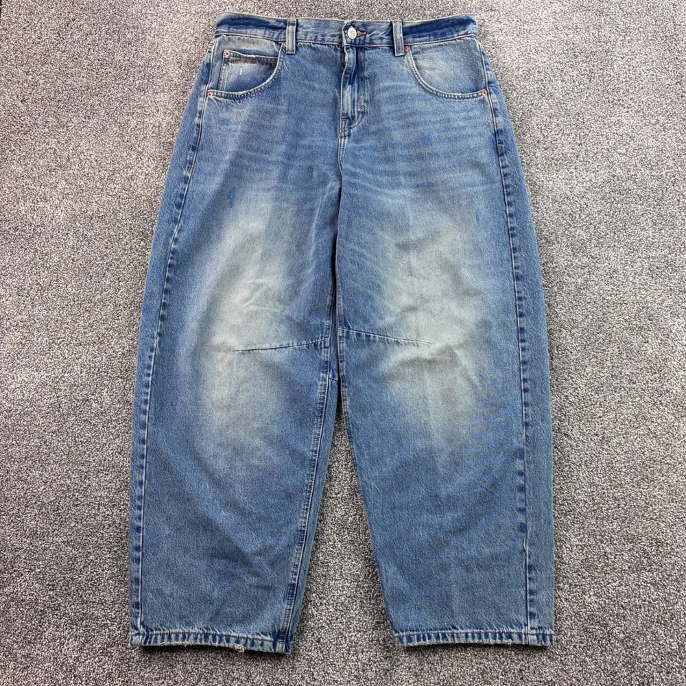 BDG Urban Outfitters Jeans Mens 34 Blue Cotton Baggy Wide Leg Buckle Back Cocoon